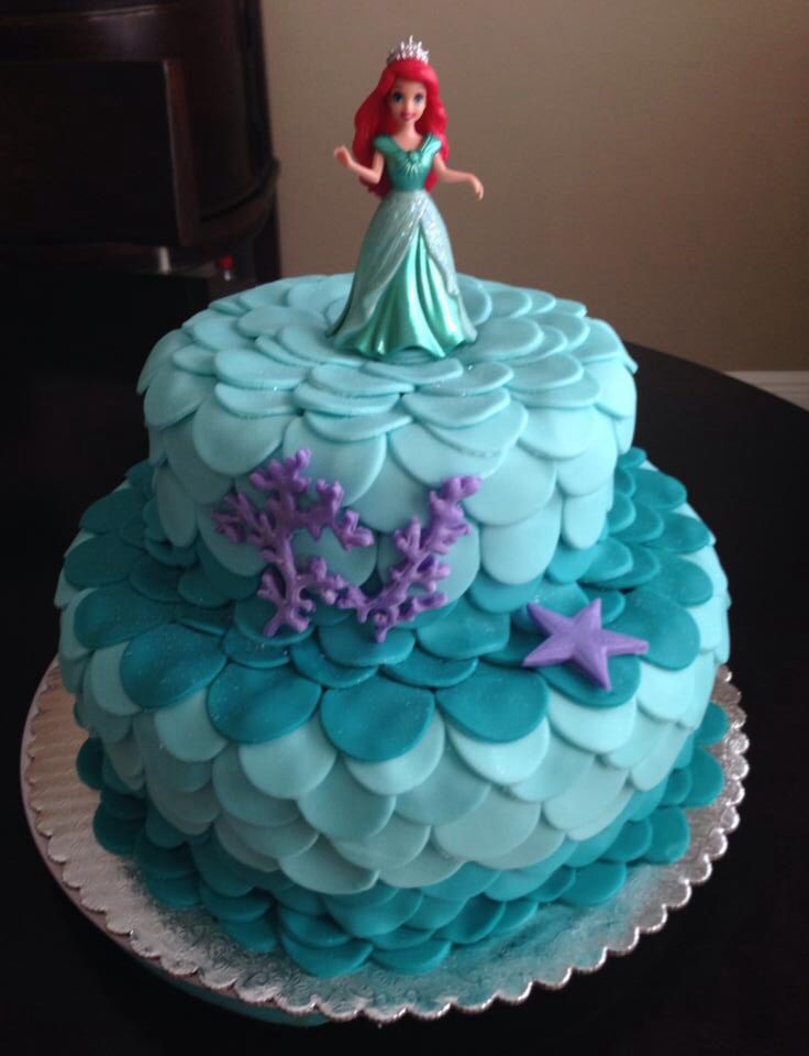 Ariel Little Mermaid Birthday Cake.