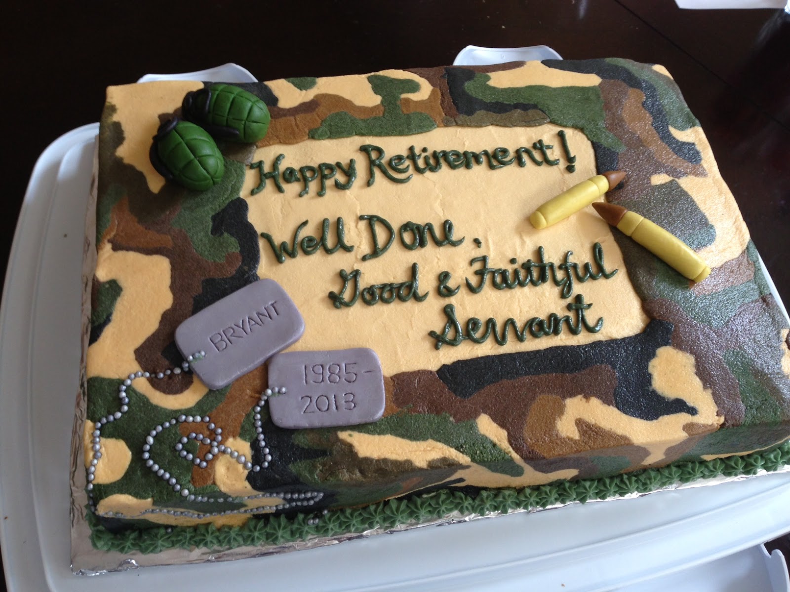 Army Retirement Cake Designs