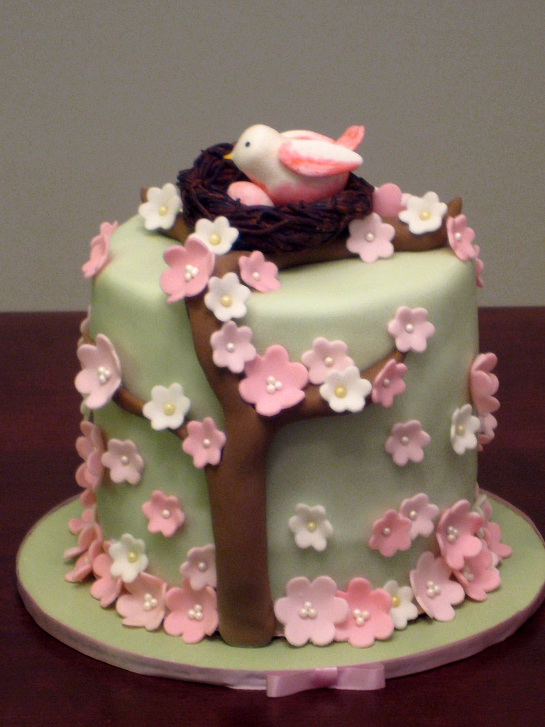 Bird and Nest Baby Shower Cake Bird and Nest Baby Shower Cake