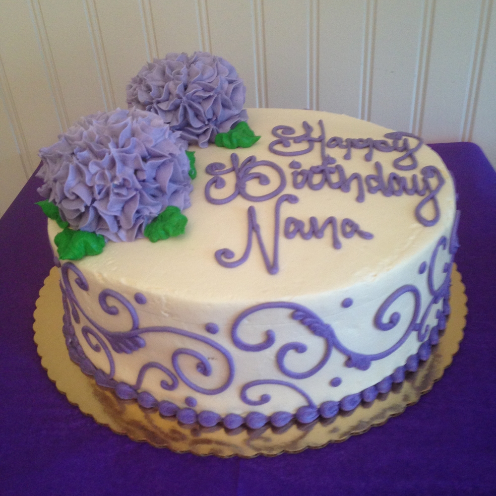 Birthday Cake with Hydrangea Birthday Cake with Hydrangea
