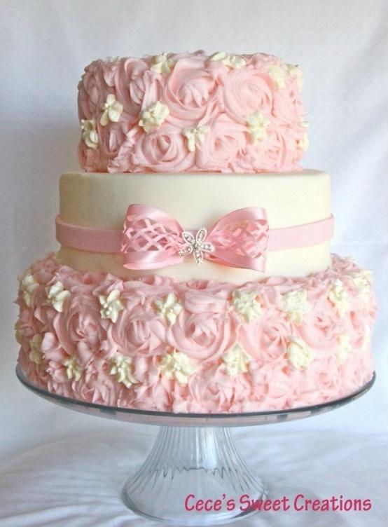 Bridal Shower Rosette Cake Bridal Shower Rosette Cake
