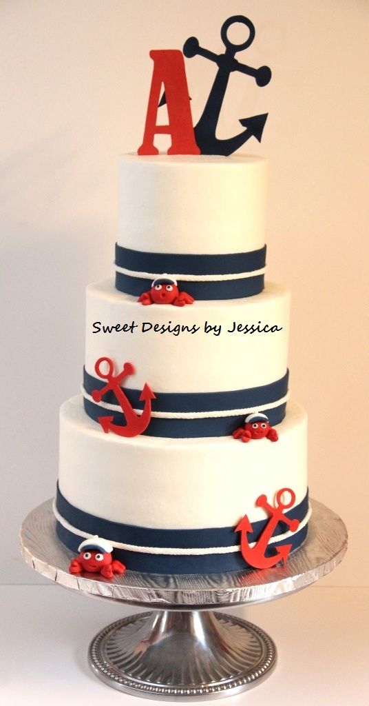 Nautical Bridal Shower Cake Nautical Bridal Shower Cake
