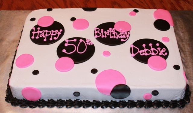 Pink and Black Polka Dot Sheet Cake Pink and Black Polka Dot Sheet Cake