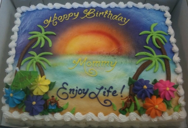 Birthday Sheet Cake Beach Scene Birthday Sheet Cake Beach Scene