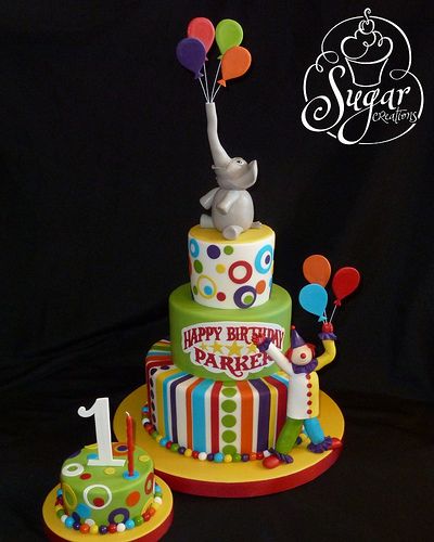 Circus Theme Birthday Cake for Girls