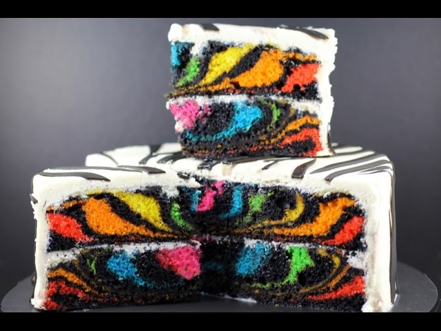 10 Photos of Rainbow Zebra Print Cakes 10 Photos of Rainbow Zebra Print Cakes