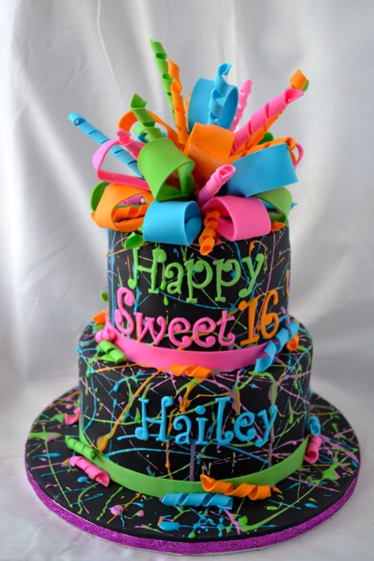 Neon Splatter Cake Neon Splatter Cake