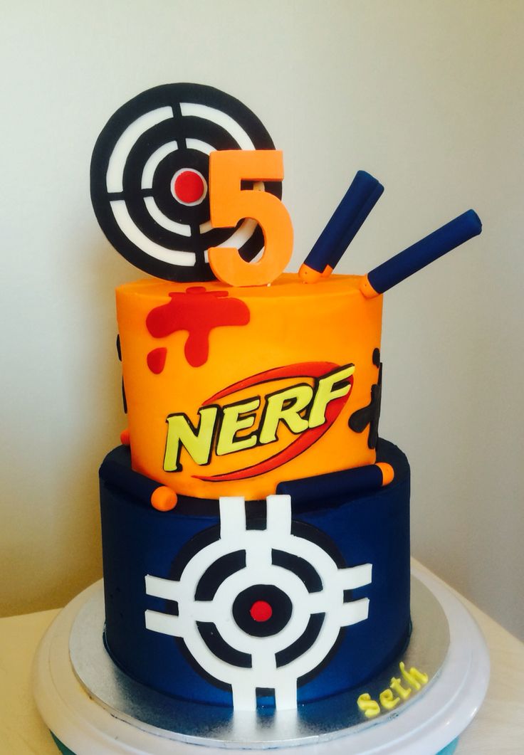 Nerf Gun Birthday Party Cake Nerf Gun Birthday Party Cake