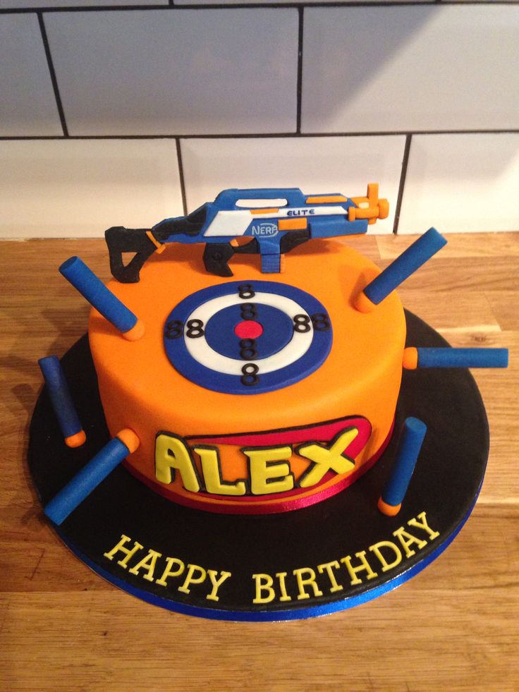 Nerf Gun Birthday Party Cake Nerf Gun Birthday Party Cake