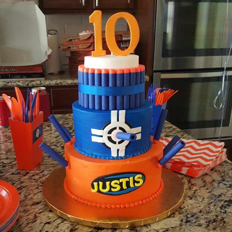 Nerf Gun Birthday Party Cake Nerf Gun Birthday Party Cake