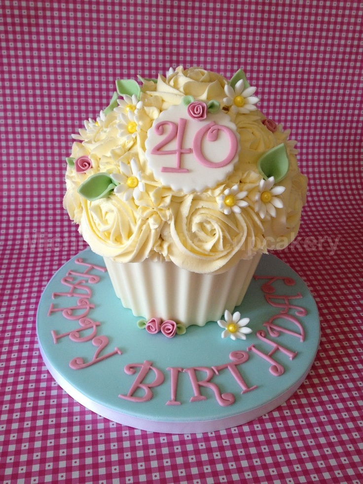 40th Birthday Giant Cupcake Cake 40th Birthday Giant Cupcake Cake