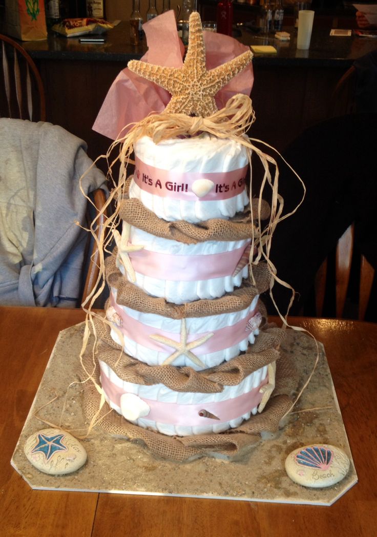 Beach Themed Diaper Cake Beach Themed Diaper Cake