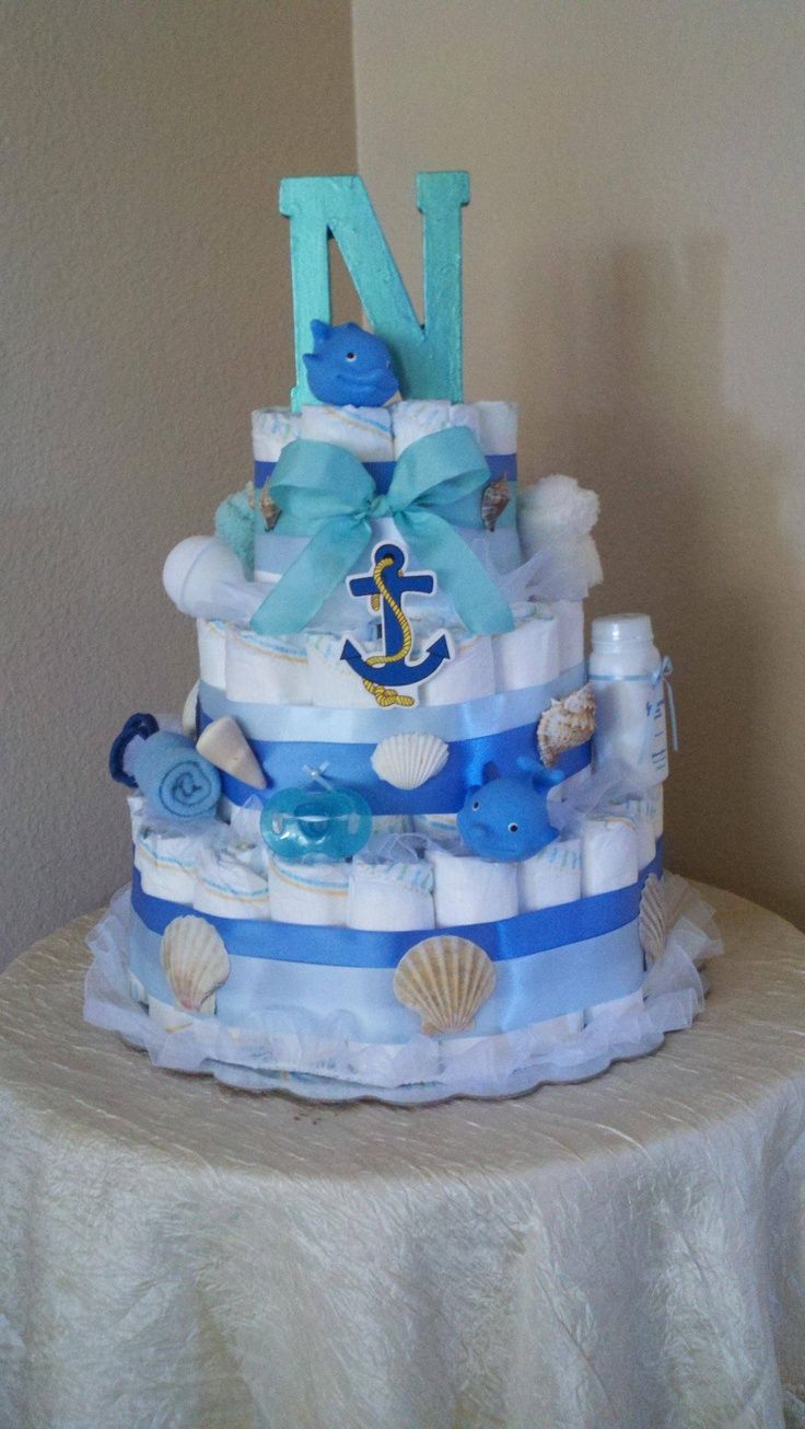 Ocean Themed Diaper Cake Ocean Themed Diaper Cake