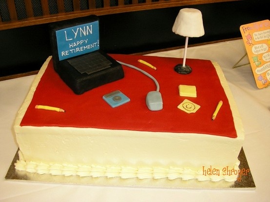 Office Retirement Cake Desk Office Retirement Cake Desk