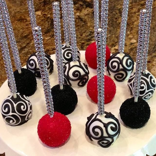 Red and Black Cake Pops Red and Black Cake Pops