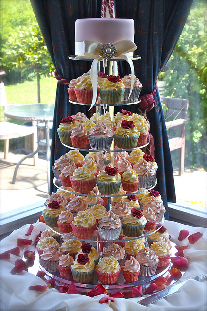Red Rose Wedding Cupcake Tower Red Rose Wedding Cupcake Tower