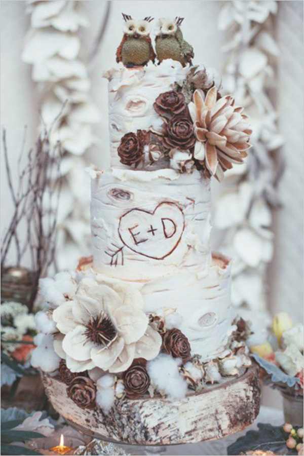 Rustic Winter Wedding Cake Ideas Rustic Winter Wedding Cake Ideas