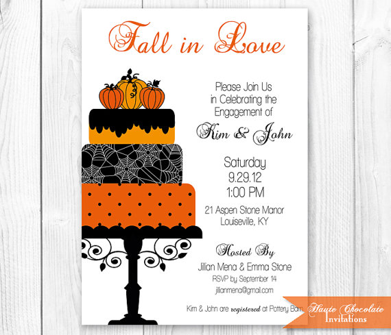 Halloween Bridal Shower Invitations Halloween Bridal Shower Invitations