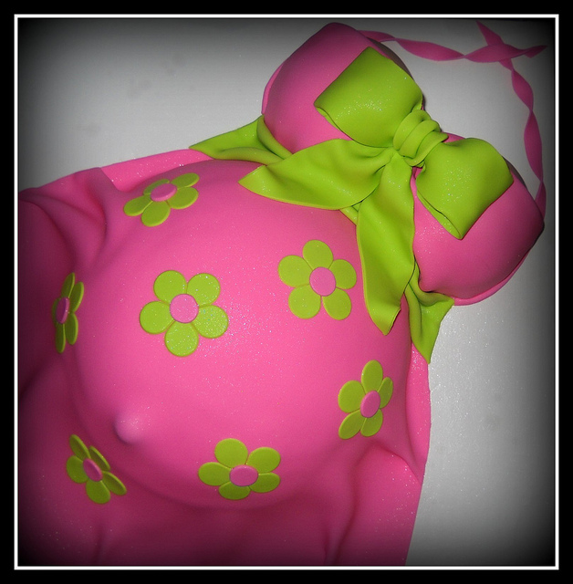 Lime Green and Pink Baby Shower Cake Lime Green and Pink Baby Shower Cake
