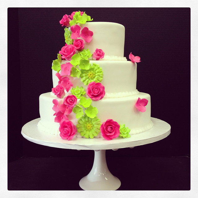 Pink and Lime Green Wedding Cake Pink and Lime Green Wedding Cake
