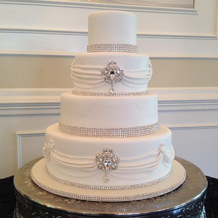 white wedding cake with