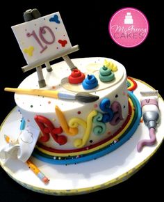 Art Theme Birthday Cake
