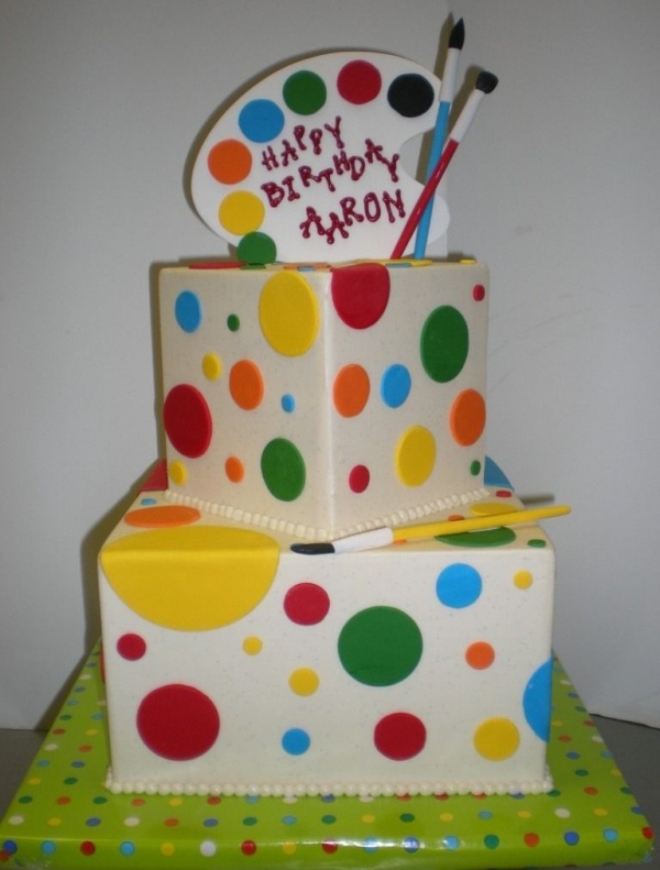 Art Theme Birthday Cake