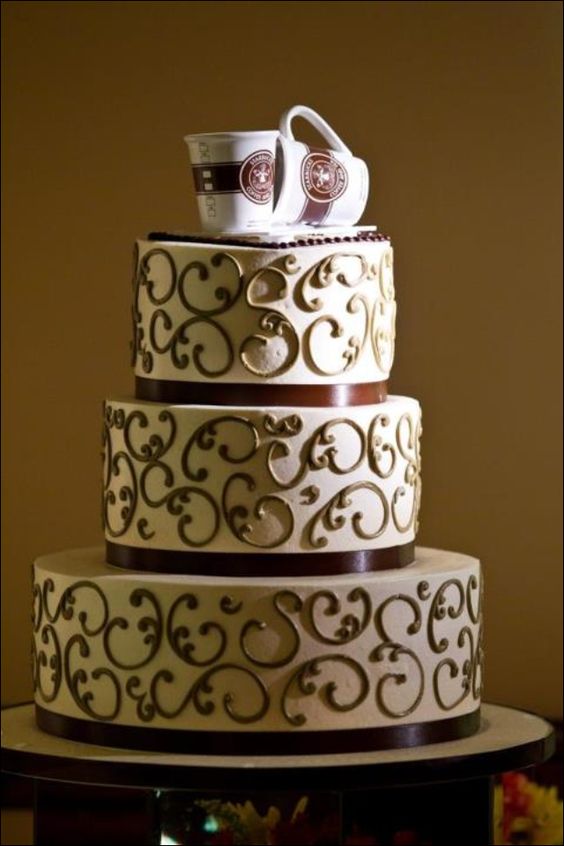 Coffee Themed Wedding Cake Coffee Themed Wedding Cake