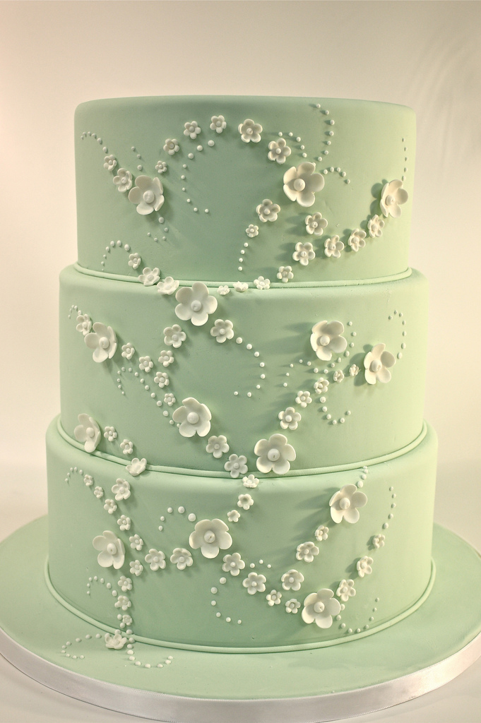 mint green wedding cake