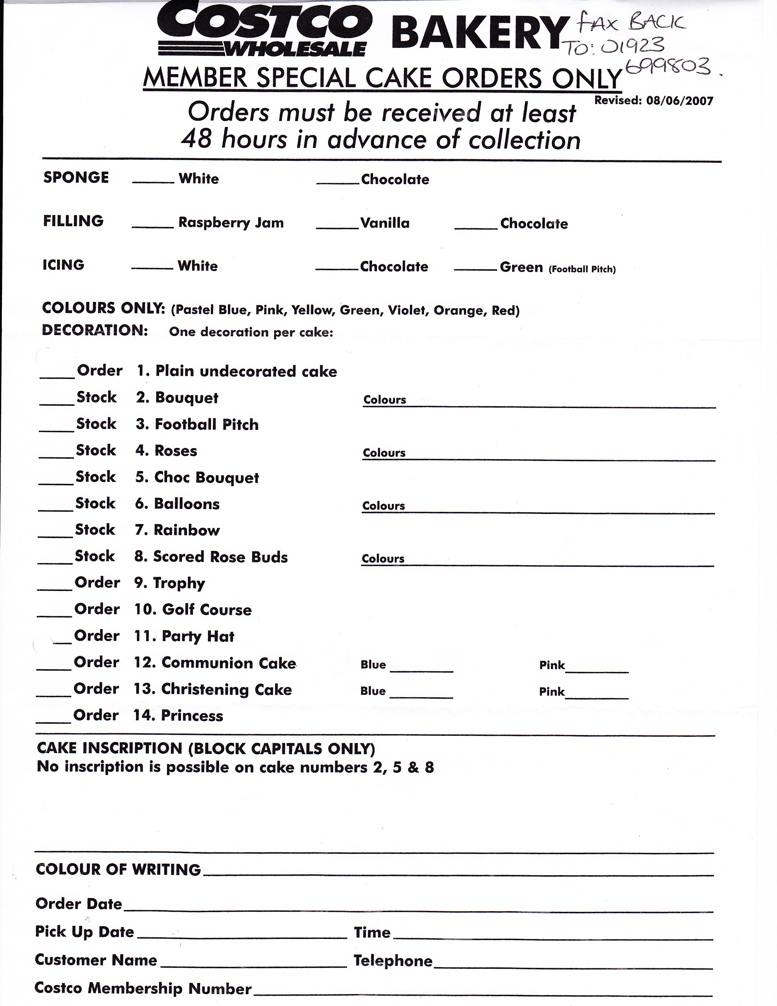 Costco Cake Order Form 2019 Cablocommongroundsapexco