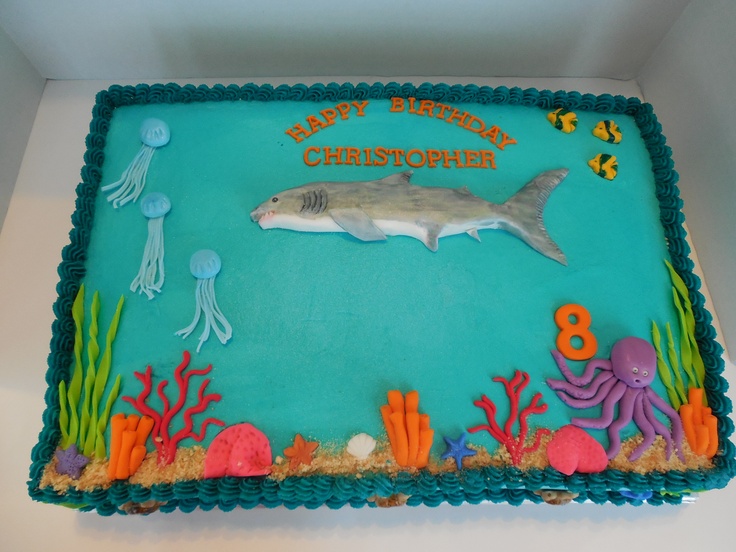 Great White Shark Birthday Cake
