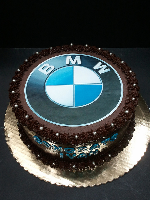 BMW Motorcycle Happy Birthday Cake