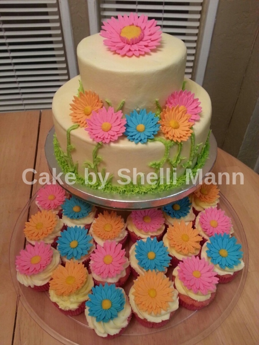Bridal Shower Cake and Cupcakes Bridal Shower Cake and Cupcakes