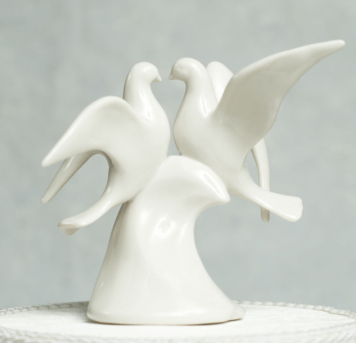 Porcelain Wedding Doves Cake Topper Porcelain Wedding Doves Cake Topper