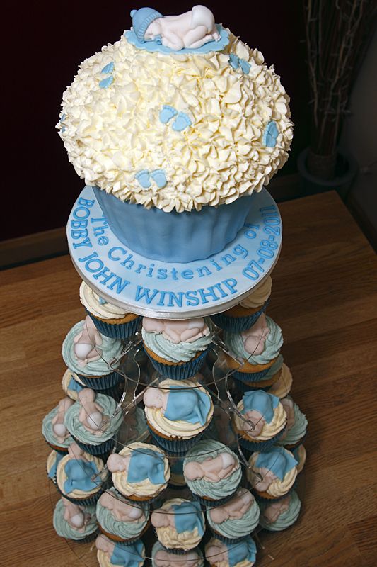 9 Giant Cupcakes For A Boy Baby Shower Photo Baby Boy Shower
