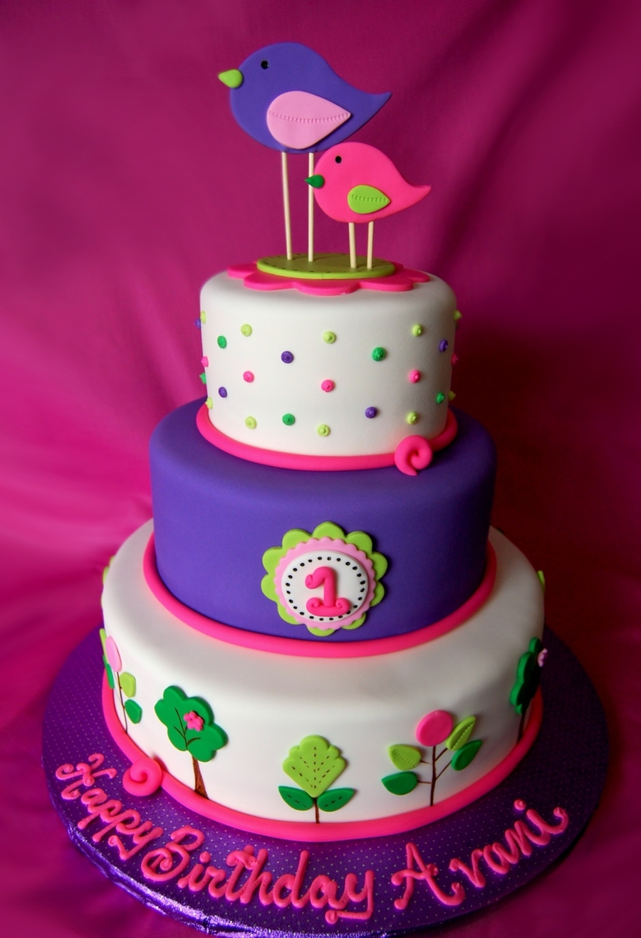 Bird 1st Birthday Cake