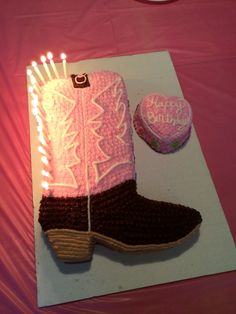 Cowgirl Boot Birthday Cake Cowgirl Boot Birthday Cake