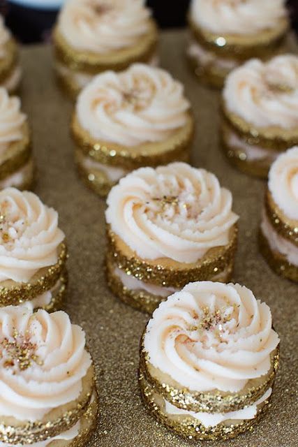 Cupcakes with Gold Glitter