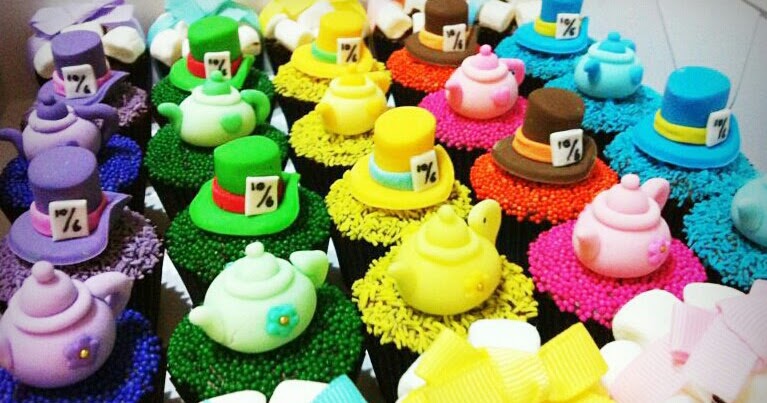 8 Photos of Mad Hatter Birthday Cupcakes 8 Photos of Mad Hatter Birthday Cupcakes