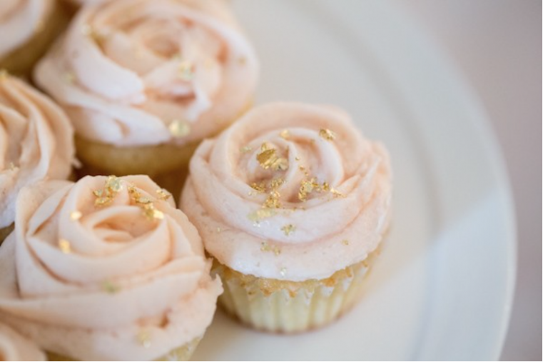 Pink and Gold Cupcakes