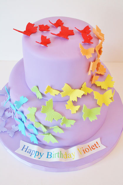 Rainbow Birthday Cake Butterflies Rainbow Birthday Cake Butterflies