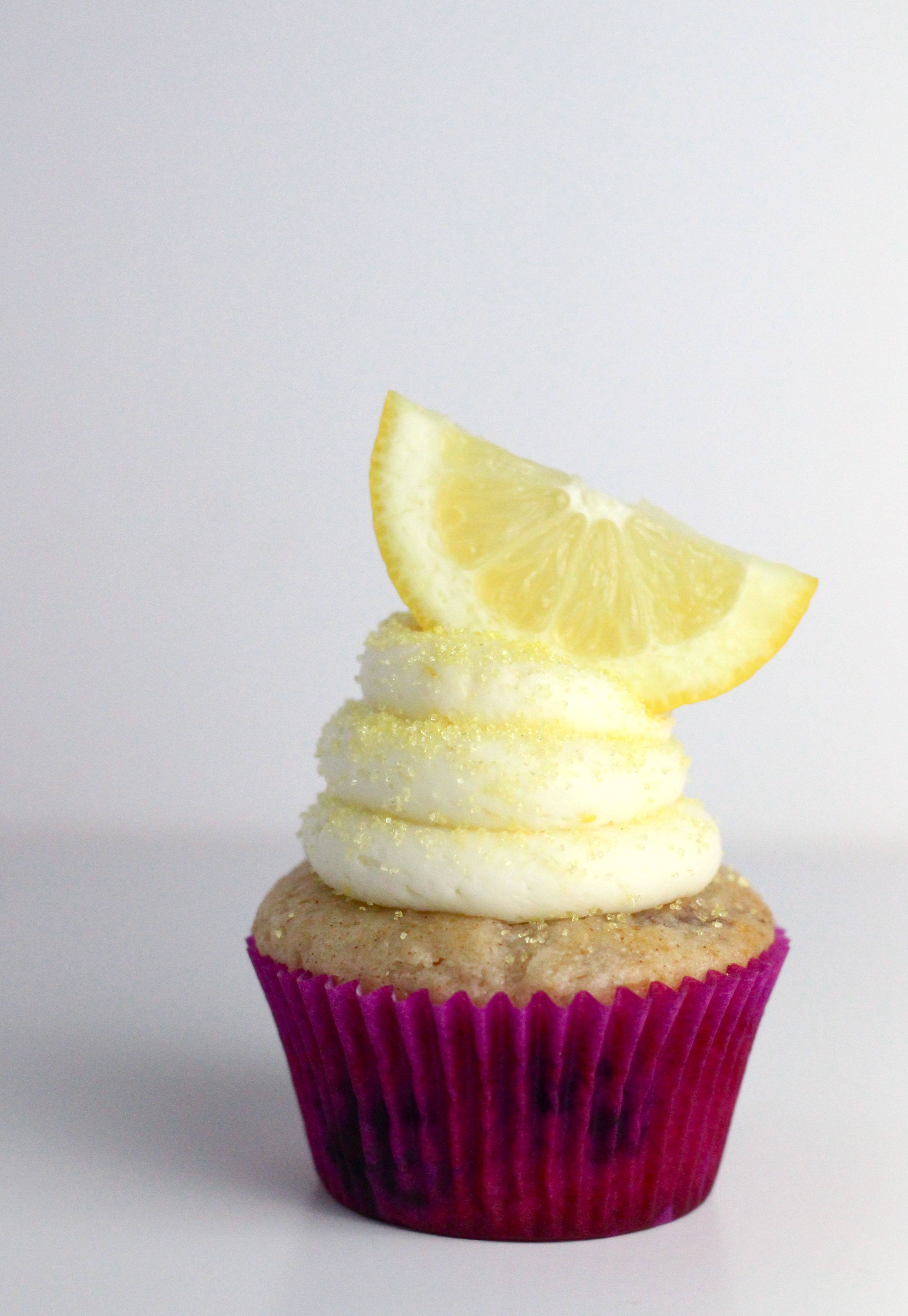 Blueberry Lemon Cake Mix Cupcakes