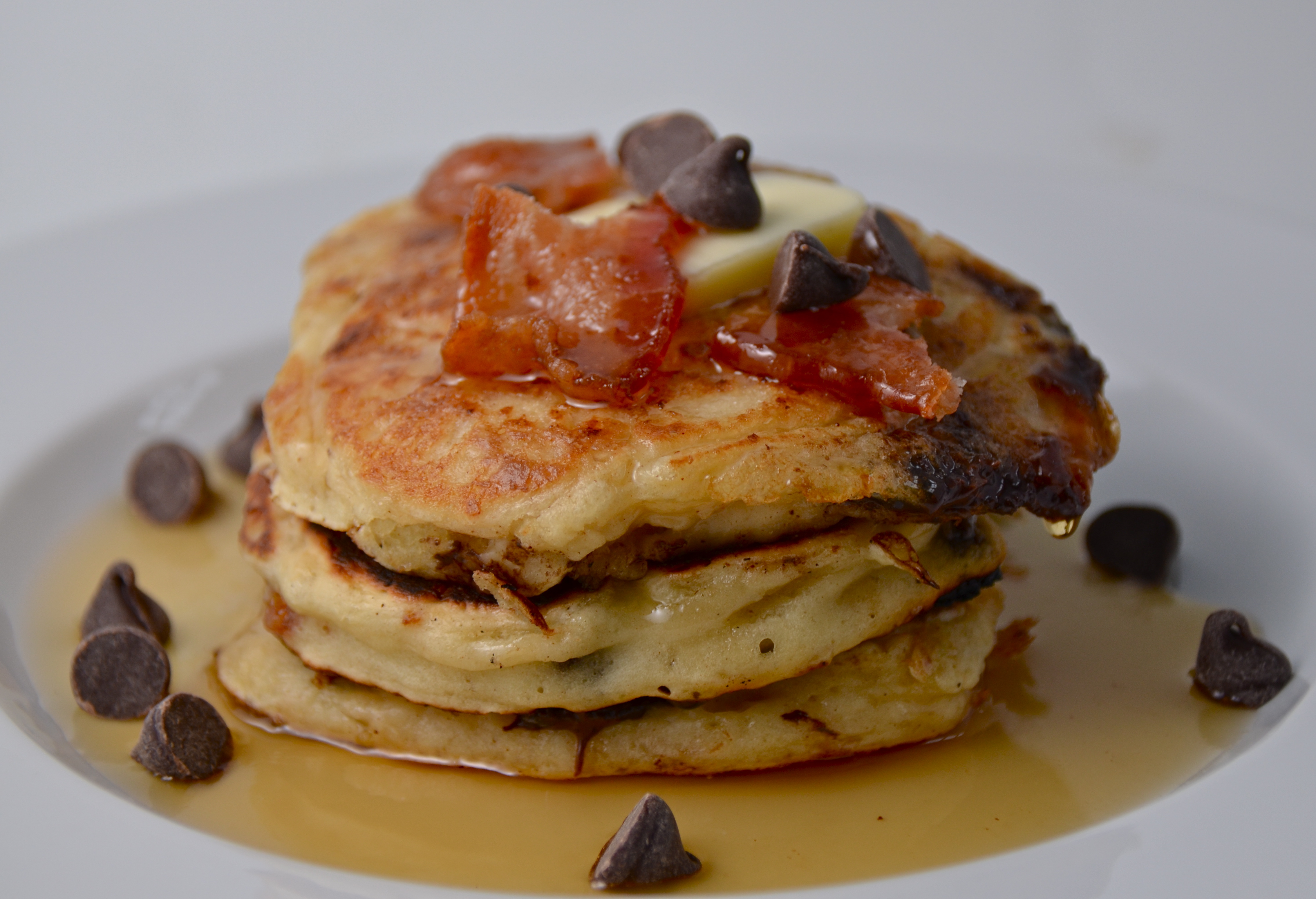 Chocolate Chip Pancakes with Bacon Chocolate Chip Pancakes with Bacon