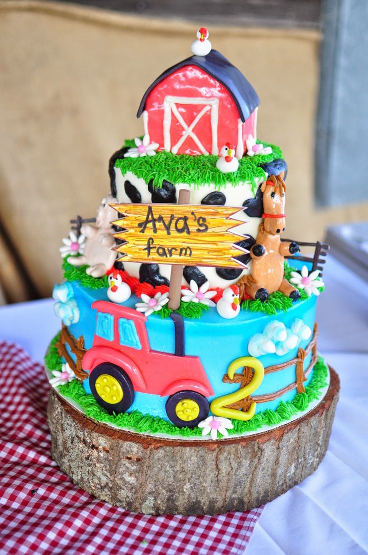 Farm Birthday Party Cake Farm Birthday Party Cake