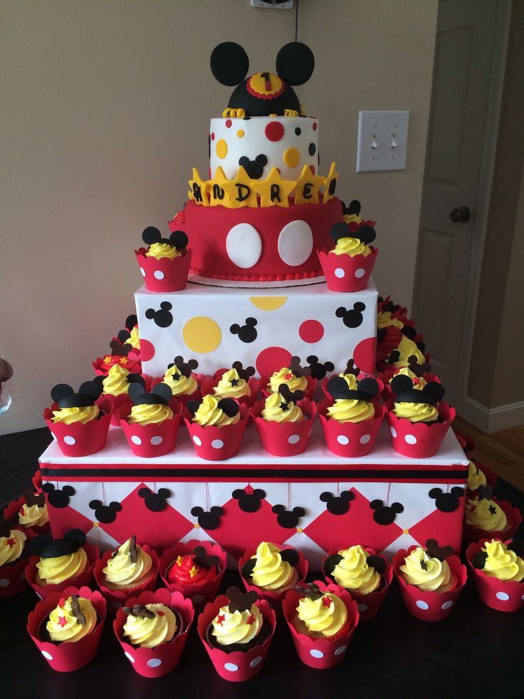10 Mickey Mouse Clubhouse First Birthday Cake For Cupcakes Photo