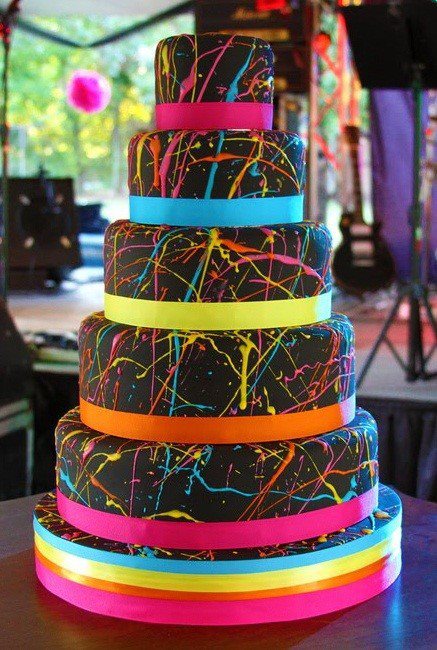 Neon Splatter Cake