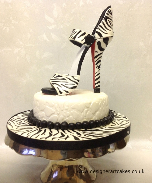 Zebra Print Cake with Shoe Zebra Print Cake with Shoe