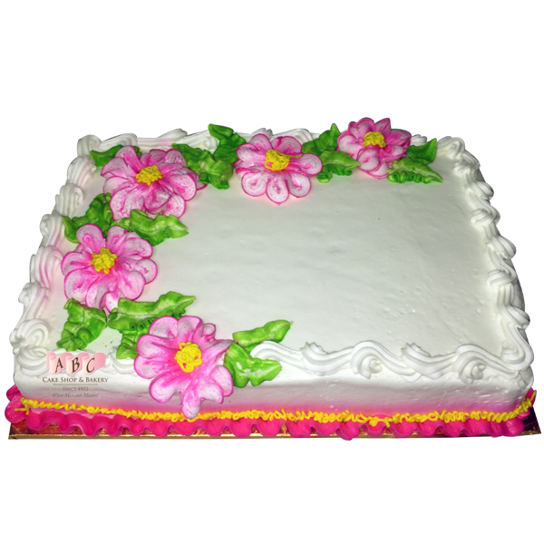 Birthday Sheet Cake with Flowers Birthday Sheet Cake with Flowers