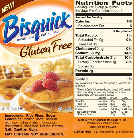 Bisquick Pancake Mix Nutrition Label
