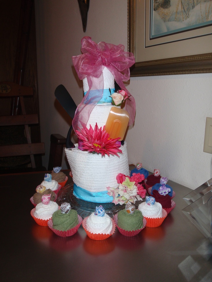 9 Photos of Wash Cloth Cupcakes For Bridal Shower